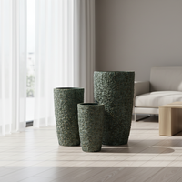 Pot de fleurs haut en ciment rétro unique, écologique et durable pour jardin, patio, centre commercial et plantes d'intérieur