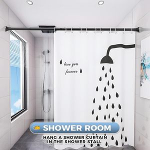 Adjustable Stainless Steel Bathroom 110-120cm <b>Extendable</b> Shower Curtain Rod No Drill Telescopic Tension Pole - Product Image 5