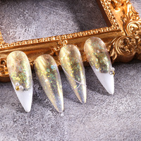 Poudre de paillettes pour nail art très vendue, flocons de feuille pastel opale, breloques pour ongles ultra-fines en cristal de glace brocart