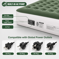 Matelas Gonflable Double avec Pompe AC Intégrée, PVC Floqué, Rehaussé 40cm, Portable pour Maison, Camping, Hôtel, OEM