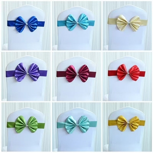 Lazos para Sillas al por Mayor, Decoració<span class=keywords><strong>n</strong></span> para Bodas, Lazos de Spandex, Lazos de Mariposa, Lazos para Cubiertas de Sillas Azul Marino - Product Image 3