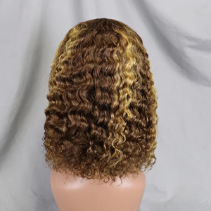 Cheveux Brésiliens Vierge 100% en Gros d'Usine, <span class=keywords><strong>Bob</strong></span> Bouclé pour Perruque, Densité 200%, Qualité Premium pour Lace - Product Image 1