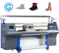 Machine à tricoter plate pour la partie supérieure des chaussures à trois systèmes 3D