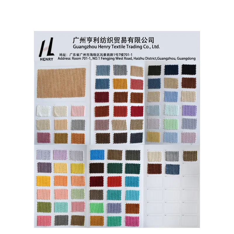 Velvet Cord Fabric Kunden spezifisches wasserdichtes Flock material aus 100% Polyester Cord für Kleidung