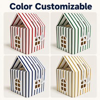 Boîte cadeau élégante rayée avec fenêtre, personnalisable, pour mariage, fête, ou événement, en carton rigide, idéale pour les entreprises