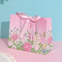 Sac cadeau exquis avec nœud floral, sac fourre-tout pour emballer des cosmétiques, des bijoux et des accessoires