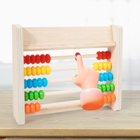 Calculatrice à cinq niveaux boulier en bois pratique arithmétique de base aides pédagogiques pour la maternelle et l'école primaire Puzzle jouets mathématiques