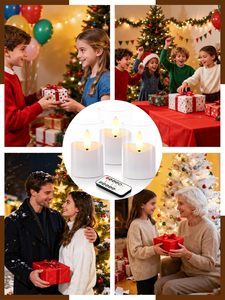 Wholesale ABS LED Pillar Candles 3D Flame <b>Battery</b> <b>Operated</b> Flickering for Weddings Birthdays Holiday Home Decoration - Product Image 6