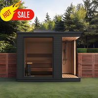 Sauna infrarouge automatique de luxe 6000W Puissance - grand bois de cèdre rouge extérieur Traditionnel et moderne Peut accueillir 4 à 8 personnes