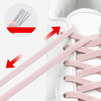 Lacets de chaussures élastiques plats sans nœuds WEGOODZF personnalisés de 8 mm de large avec boucle magnétique en métal, paire sans nœuds en polyester
