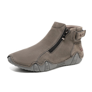 أحذية نسائية مسطحة كاجوال جديدة للخريف والشتاء، مصنوعة يدويًا من الألياف الدقيقة الصلبة، بسحاب للإغلاق، مناسبة للتجارة عبر الحدود - Product Image 6