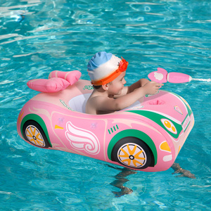 Bateau gonflable rose Swimbobo pour enfants, siège de natation pour bébés, jouet aquatique avec pistolet à eau et auvent - Product Image 1