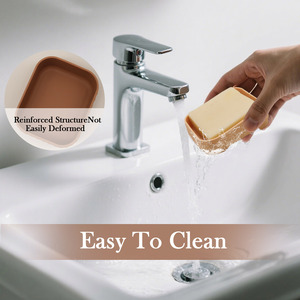 Nuovo portatile Eco Friendly in Silicone <span class=keywords><strong>da</strong></span> viaggio scatola di sapone di scarico con il coperchio del vassoio per esterni 3 in 1 porta sapone piatti - Product Image 6