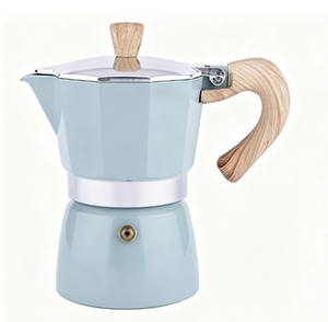 Bộ pha cà phê Moka bằng nhôm Mini 2cốc 3cốc 6cốc, máy pha cà phê <span class=keywords><strong>Espresso</strong></span> dùng trên bếp với tay cầm bằng gỗ, dùng cho Cappuccino hoặc Latte - Product Image 1