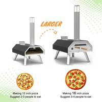 Four à pizza à bois rotatif manuel multi-combustible pour l'extérieur Four à pizza à granulés de bois portable en acier inoxydable