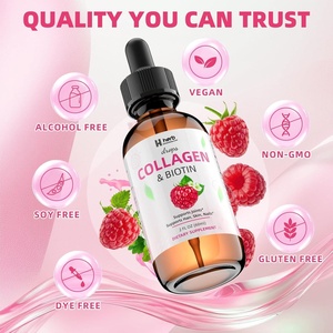 Colágeno de marca blanca ODM/OEM para el crecimiento del cabello, alto soporte antioxidante, piel radiante, uñas fuertes, colágeno, gotas de biotina - Product Image 4