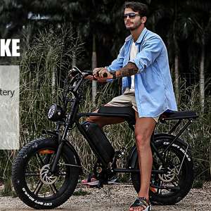 Vélo électrique OUXI V8 en stock dans les entrepôts de l'UE et des États-Unis, pneus larges de 20 pouces, 250W, vélo électrique urbain, vélo électrique pour adultes, Fatbike, E-bike - Product Image 2