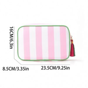 Striped Fringe Makeup <b>Bag</b>: Large-Capacity Toiletry <b>Bag</b>, Stylish Waterproof Travel Organizer, Portable <b>Bag</b> - Product Image 4