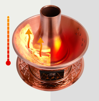 Réchaud à fondue en cuivre pour restaurant chinois traditionnel, buffet, cuisinière à induction, léger, capacité de 3 à 5 litres, couvercle en cuivre