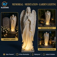 Statue d'ange chrétienne religieuse pour jardin, grande, en résine, alimentée par énergie solaire, avec LED, résistante aux intempéries, pour extérieur