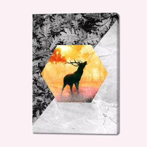 3 Bộ Bắc Âu Trang Trí Nội Thất Thiên Nhiên Hươu Hình Ảnh Hình Ảnh Tùy Chỉnh <span class=keywords><strong>HD</strong></span> In Kỹ Thuật Số Vải Tường Nghệ Thuật Vải Sơn - Product Image 1