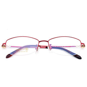 Montures de lunettes pour femmes en titane pur, demi-cerclées rectangulaires, légères, design ovale, 8758, verres en résine, origine Danyang - Product Image 1