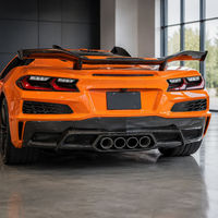 Diffuseur de pare-chocs arrière inférieur en fibre de carbone véritable, style OE, pour Chevrolet Corvette Z06 C8, mise à niveau retrofit