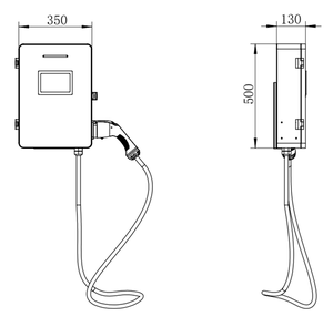 Amppal yeni 22/44kW Metal soket AC ticari duvara monte elektrikli araç hızlı şarj istasyonu - Product Image 3