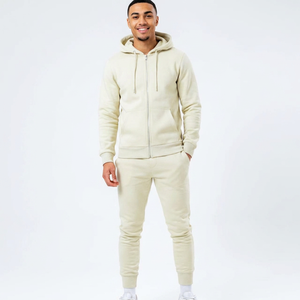 Ensemble de survêtement en molleton bouclette imprimé animalier épais avec cordon de serrage et sweat à capuche long pour homme - Product Image 1