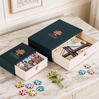 Boîte cadeau vide coulissante en papier avec logo personnalisé estampé à chaud pour puzzles, bijoux, thé, bonbons et petits articles