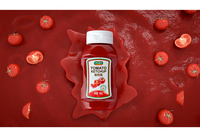 Bouteille de sauce tomate pour barbecue en PET sans BPA, rechargeable, avec buse, 360 ml
