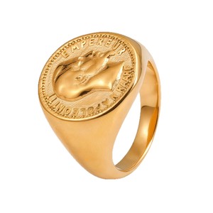 Bague Napoléon française, livraison rapide, acier inoxydable 316 plaqué or, étanche, ne se décolore pas, bijoux pour homme, bague de puissance - Product Image 6