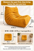 Fauteuil relaxant en velours côtelé Caterpillar, avec éponge compressée intégrée 28D/30D, siège ergonomique profond pour salon