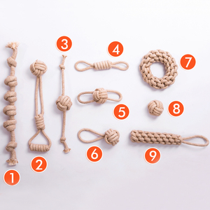 Giocattolo durevole del cane della corda della canapa della palla gialla della iuta del cane da masticare del cucciolo del cotone - Product Image 2