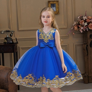 Bambino grande arco della ragazza della principessa del vestito di paillettes ragazze vestiti da partito del bambino per 2Y vestito rosso per piccole ragazze di fiore di compleanno - Product Image 1