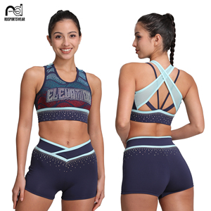 Breathable 4-Way Stretch Cheerleader Training Apparel With Anti Chafing Flatlock Seams For All Day Comfort