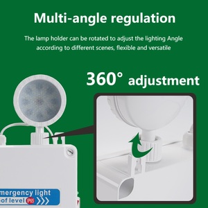 OSL 10W IP65 Material ABS Ajustable Recargable Foco de doble cabeza Señal de salida Luz de emergencia - Product Image 2