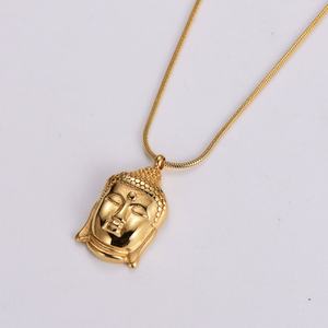 Collier pendentif en or inaltérable avec chaîne, en acier inoxydable fin plaqué or 18 carats, pendentif balle tendance pour homme - Product Image 3