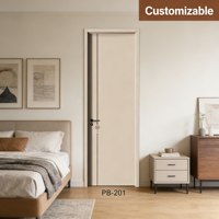Porte en bois MDF blanc insonorisée et étanche, style moderne et minimaliste, idéale pour salle de bain, appartement, villa, école - Offre Spéciale