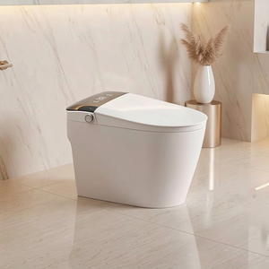 WC intelligent monobloc en céramique et ABS avec chasse d'eau par siphon, siège chauffant, bidet intégré, télécommande, fixation au sol, forme de cuvette, vente en gros Z - Product Image 1