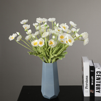 Vente en gros de fleurs de pavot d'automne, pavot de haute qualité en soie floquée à 4 têtes, décoration de fête à domicile, décoration de mariage