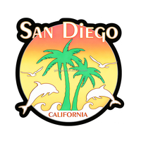 Aimant de réfrigérateur en émail dur personnalisé en usine, thème San Diego Woody Surf Wagon, souvenir de voyage sur le thème des plages et du surf de Californie