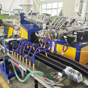 Machine d'extrusion pour tuyau d'aspiration hélicoïdal en PVC <span class=keywords><strong>rigide</strong></span> haute capacité, corrugué, à grain, en sens horaire - Product Image 6