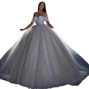 Off The Shoulder White Wedding Dress Empire Waist Ball Gown Sweetheart Neckline Tulle Skirt Polyester Fiber - Product Image 5