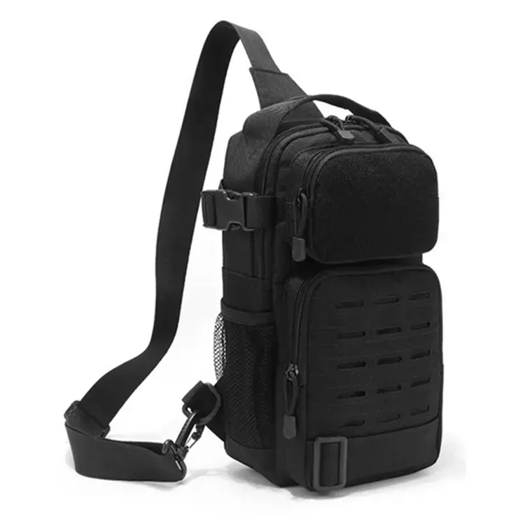Tactical Sling Bag Pack Rover Shoulder Sling Backpack Molle Assault Range Bag EDC Diaper Bag Day Pack Black