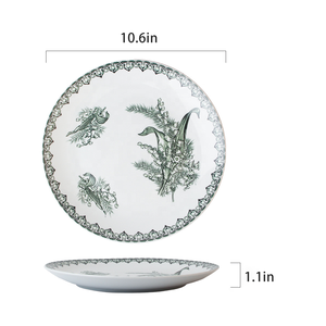 Juego de platos redondos de cerámica con diseño de plantas de estilo moderno al por mayor, <span class=keywords><strong>vajilla</strong></span> de tulipán ecológica para uso doméstico - Product Image 4