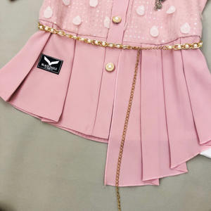 2023 estate bambini piccoli tre pezzi ragazze in stile africano vestiti carini Design unico set di abbigliamento per ragazze di fiori con cintura - Product Image 5