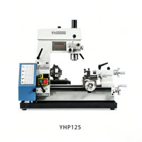 Tour à métaux manuel 3-en-1 YH P125 pour machines industrielles, mini-tour pour le traitement de petites pièces