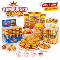 Gomitas de Hamburguesa Mini al por Mayor, Envueltas Individualmente, Gomitas de Gelatina con Forma de Hamburguesa, Paquete en Frasco, Caja de Exhibición, Fábrica OEM ODM
