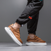 Nuove Sneakers Casual Chunky da Uomo in Pelle con Zeppa, Stile Walking ed Escursionismo, con Rialzo Interno, Taglie Grandi US16, Personalizzabili, 49 Brand